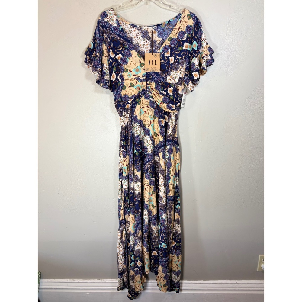 Abel The Label ATL Boho Patchwork Maxi‎ Dress NWT Tiered Cottagecore Whimsigoth